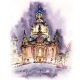 Frauenkirche at Night in Dresden, Germany