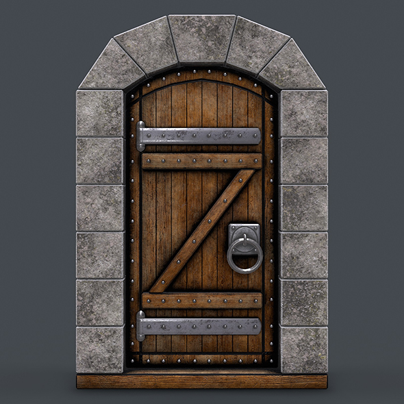 Ancient wooden door(animated) - 3Docean 26825991