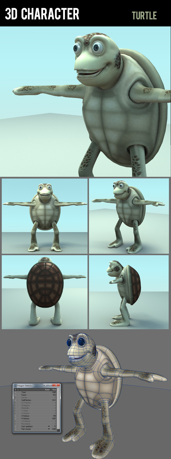 3d character turtle - 3Docean 281406