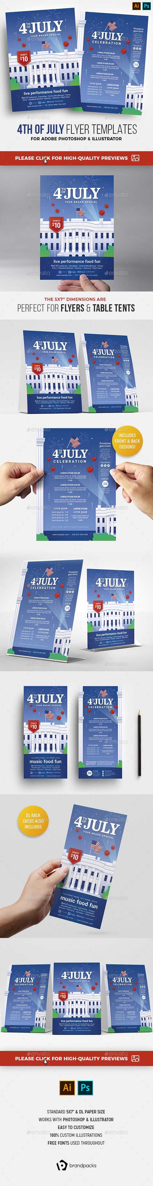4th July Flyer with White House Illustration