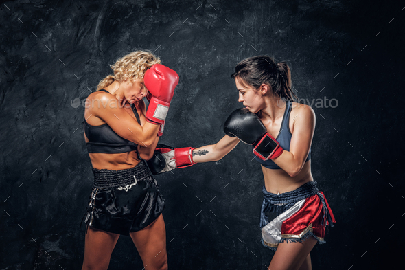 Fight Between Two Professional Female Boxers Stock Photo By Fxquadro