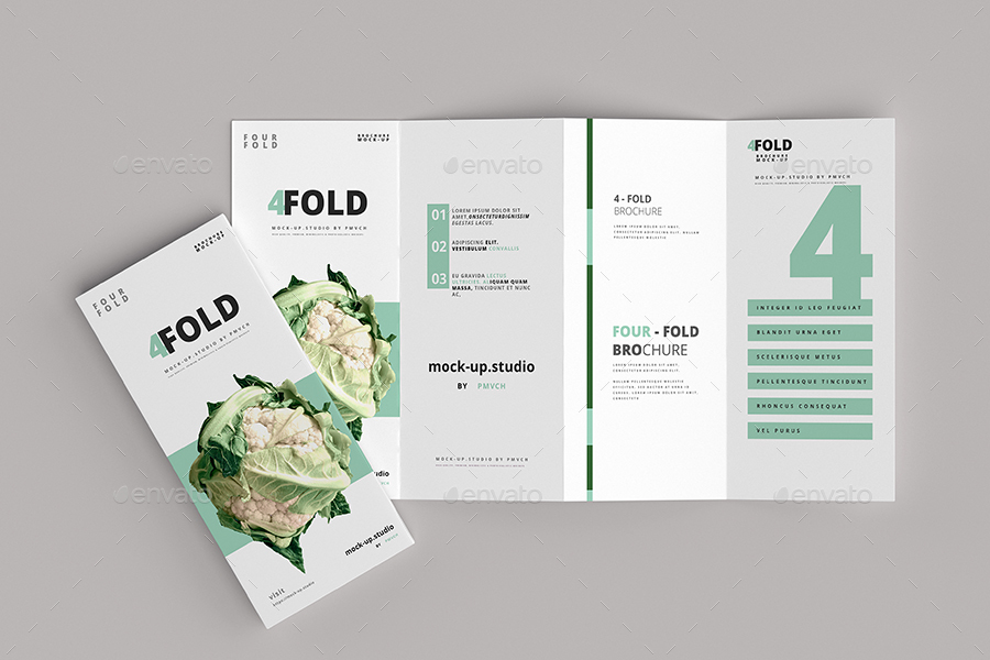 Four-Fold Brochure Mockups, Graphics | GraphicRiver