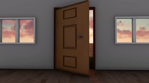 Sunset Through Opening The Door alt