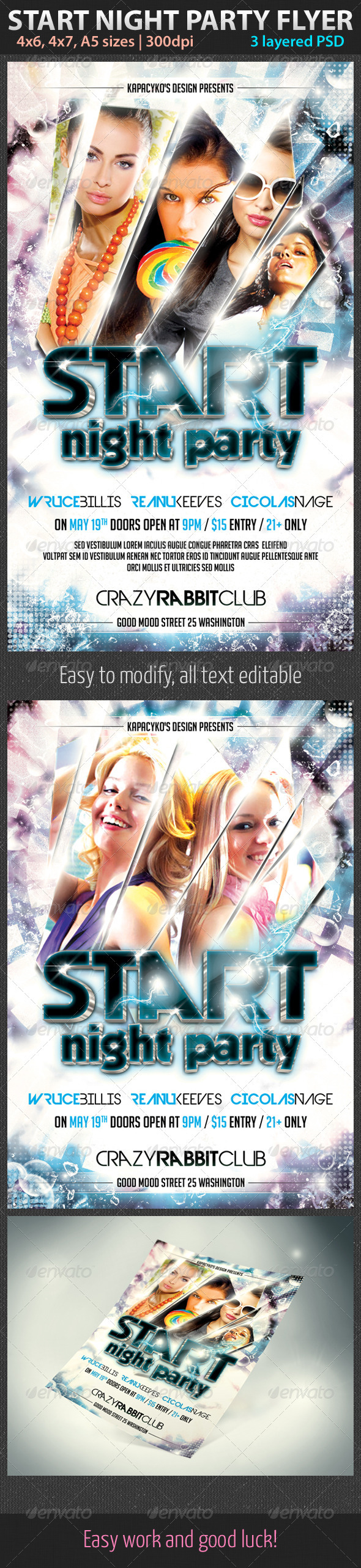 Start Night Party Flyer - Clubs & Parties Events