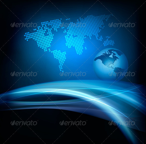 Business elegant abstract background with globe - Backgrounds Business