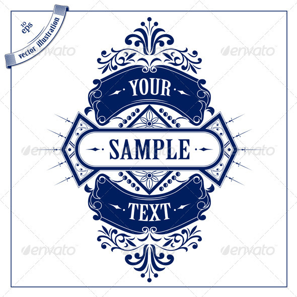 Vintage Emblem Ribbon - Flourishes / Swirls Decorative