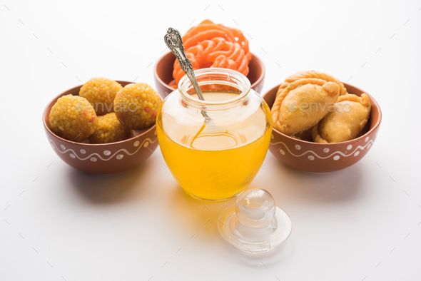 Indian Sweets with Ghee - Stock Photo - Images