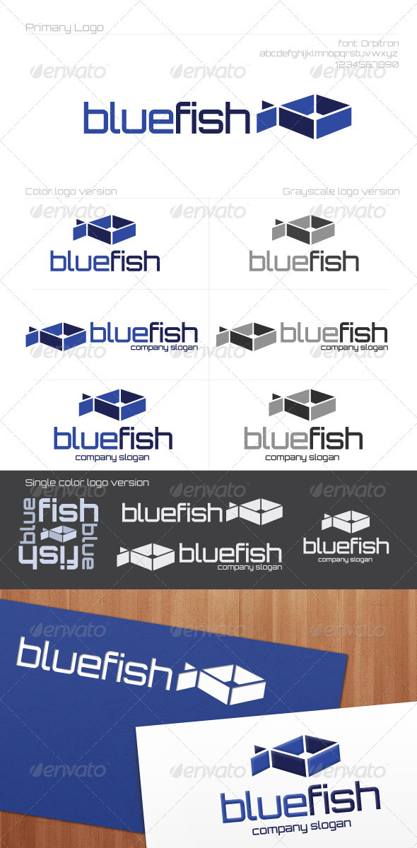 Blue Pisces - Animals Logo Templates