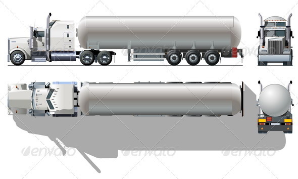 Tanker Semi-truck - Man-made Objects Objects