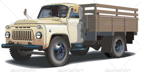 Flatbed Truck - Man-made Objects Objects
