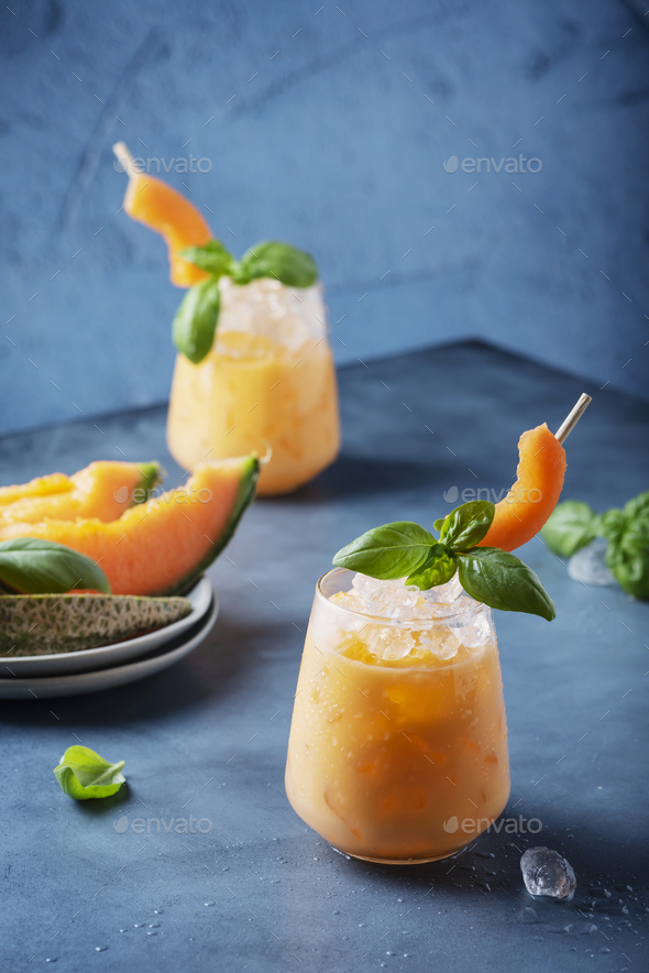 Sweet summer liquor with melon - Stock Photo - Images