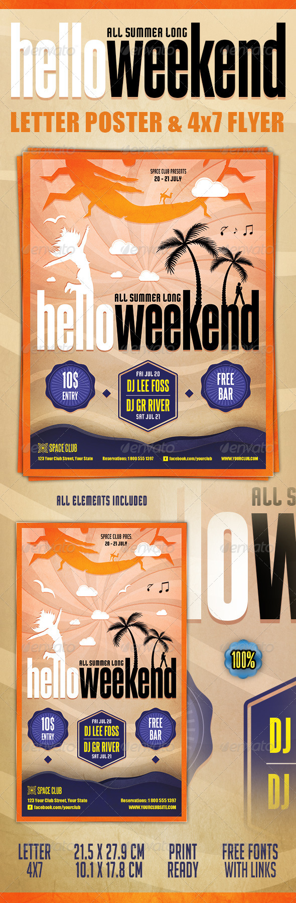 Hello Weekend Poster & Flyer - Clubs & Parties Events