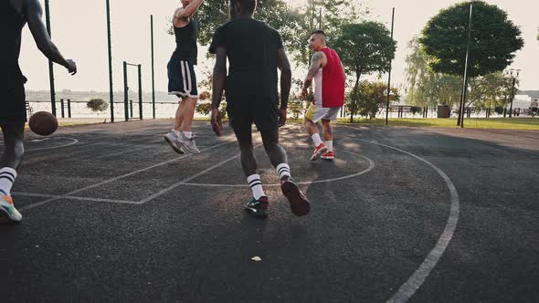 Backyard Basketball Team Has Training on the City Basketball Court alt