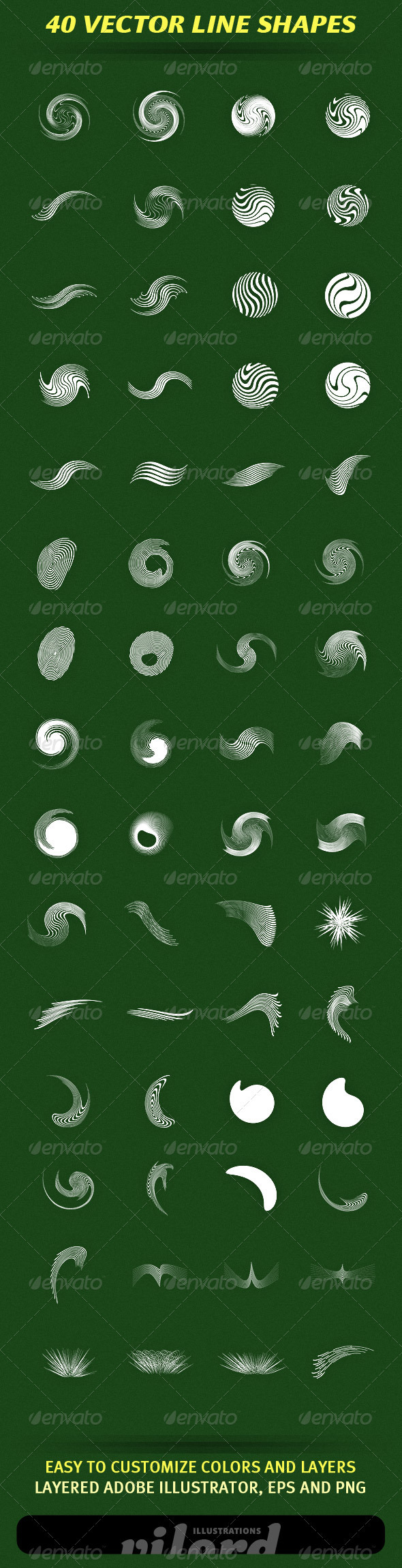 60 Vector Line Shapes - Decorative Vectors