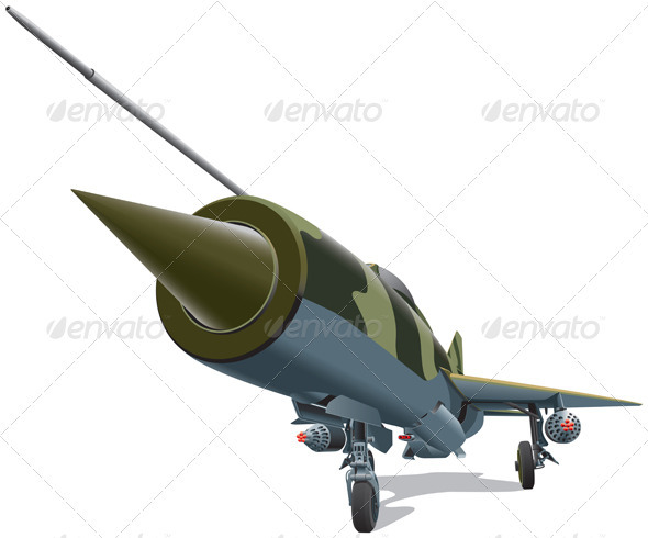 Old Jet-fighter - Objects Vectors