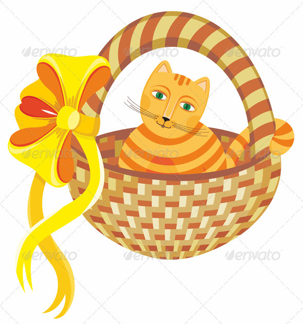 Cat in Basket - Animals Characters