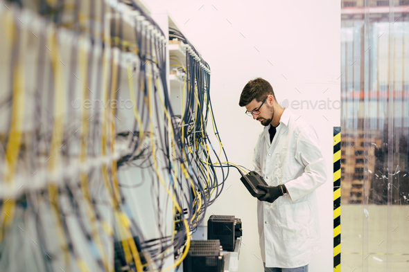 Network hardware inspection - Stock Photo - Images