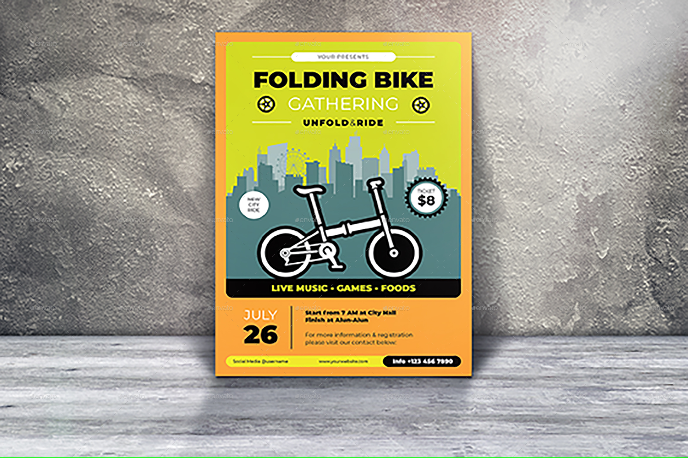 Folding Bike Gathering Flyers, Print Templates | GraphicRiver