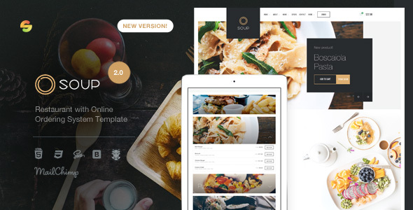 Extraordinary Soup - Restaurant with Online Ordering System Template