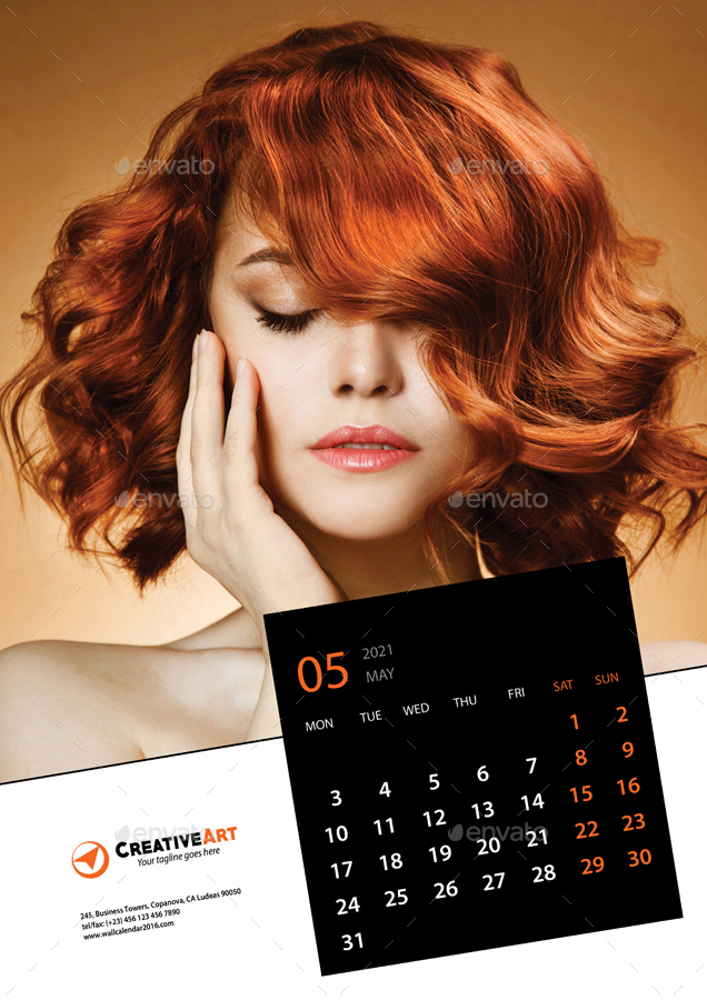 Creative Wall Calendar 2021 V04, Print Templates GraphicRiver