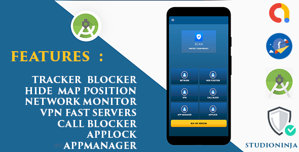 AntiTracker + VPN + HideMap + CallBlocker + AppManager + Network Monitor