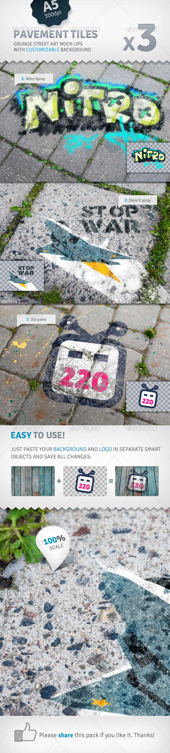 Download Pavement Tiles 3 Graffiti Street Art Mockups By Kontramax Graphicriver