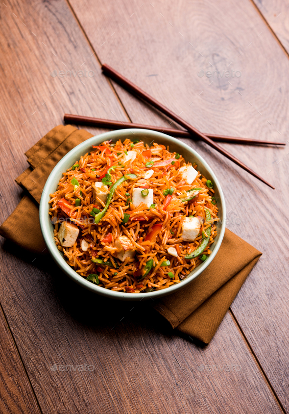 Szechuan Paneer Fried Rice Stock Photo by stockimagefactory | PhotoDune