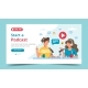 Podcasters Talking To Microphone Recording Podcast