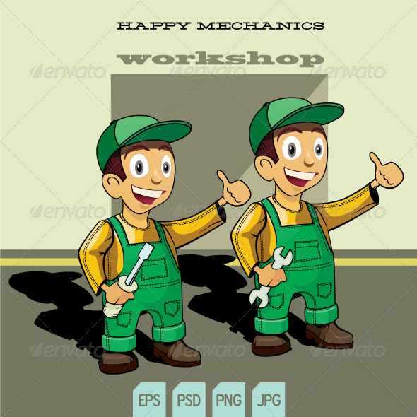 Happy Mechanics - Characters Vectors