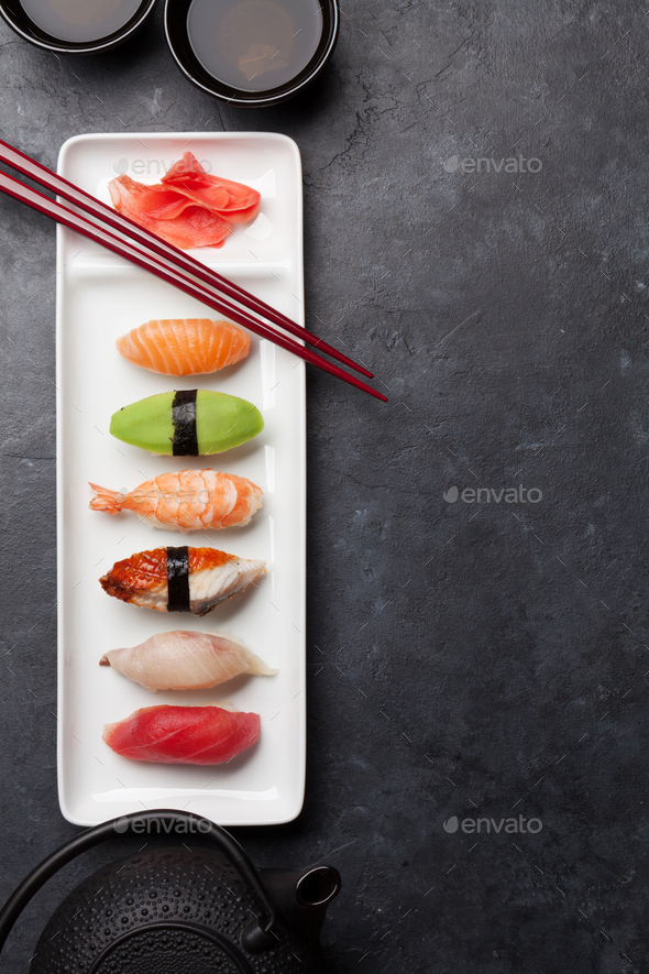 Japanese sushi set - Stock Photo - Images