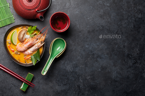 Tom yum traditional thai soup - Stock Photo - Images