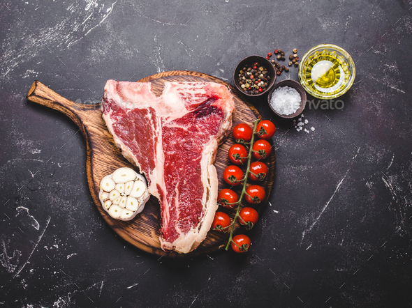Raw marbled meat steak - Stock Photo - Images