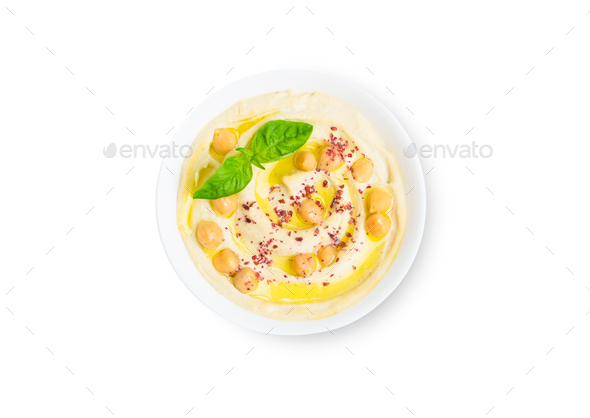 Isolated hummus bowl - Stock Photo - Images