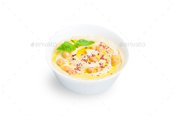 Isolated hummus bowl - Stock Photo - Images