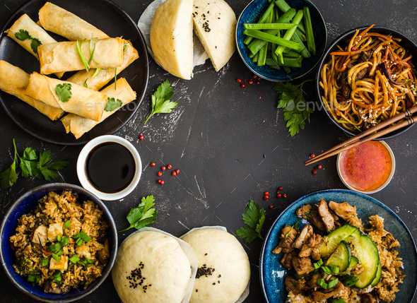 Asian assorted food set - Stock Photo - Images