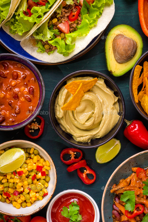Mixed mexican food - Stock Photo - Images