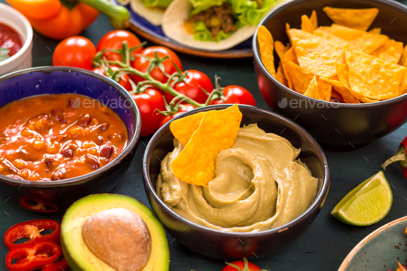 Mixed mexican food - Stock Photo - Images