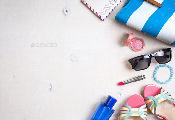 Feminine summer background - Stock Photo - Images