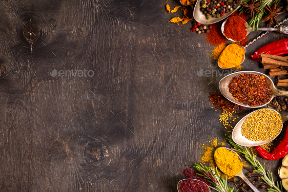 Set of various aromatic colorful spices - Stock Photo - Images