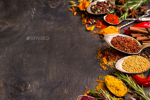 Set of various aromatic colorful spices - Stock Photo - Images