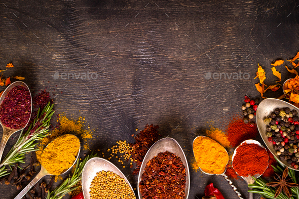 Set of various aromatic colorful spices - Stock Photo - Images