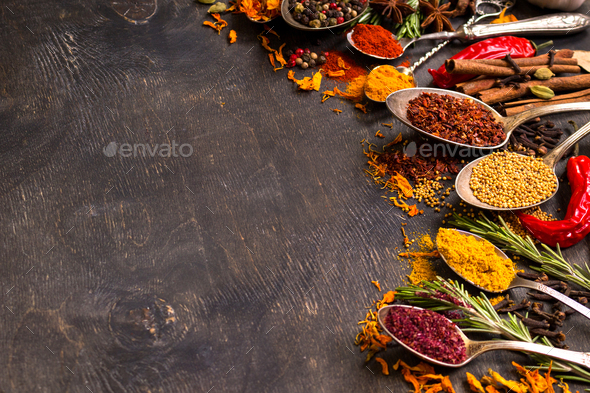 Set of various aromatic colorful spices - Stock Photo - Images