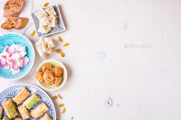 Eastern desserts background - Stock Photo - Images