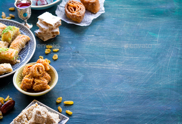 Eastern desserts background - Stock Photo - Images