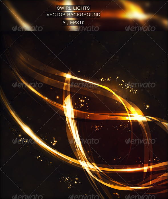 Swirl Lights Vector Background - Backgrounds Decorative