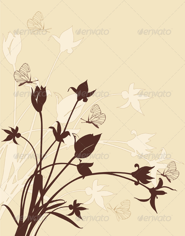 Abstract Floral Background with Tulips - Flowers & Plants Nature