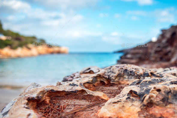 Beach with azure waters on Palma - Stock Photo - Images