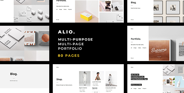 Extraordinary Alio — Minimal Multi-Purpose / Multi-Page Portfolio Template