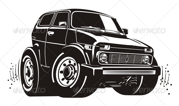Vector Cartoon Jeep - Miscellaneous Characters