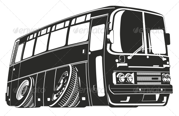 Vector Cartoon Bus - Travel Conceptual